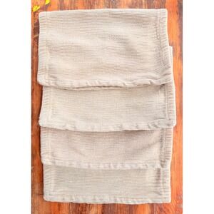 Pier 1 Imports Agra Rib‎ Khaki Placemats Set of 4 Cotton Blend Neutral